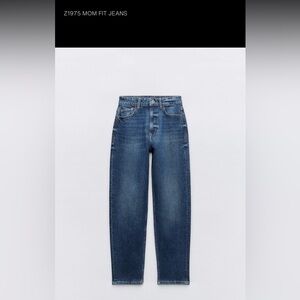 Zara “Mom Fit” Dark Blue Denim Jeans